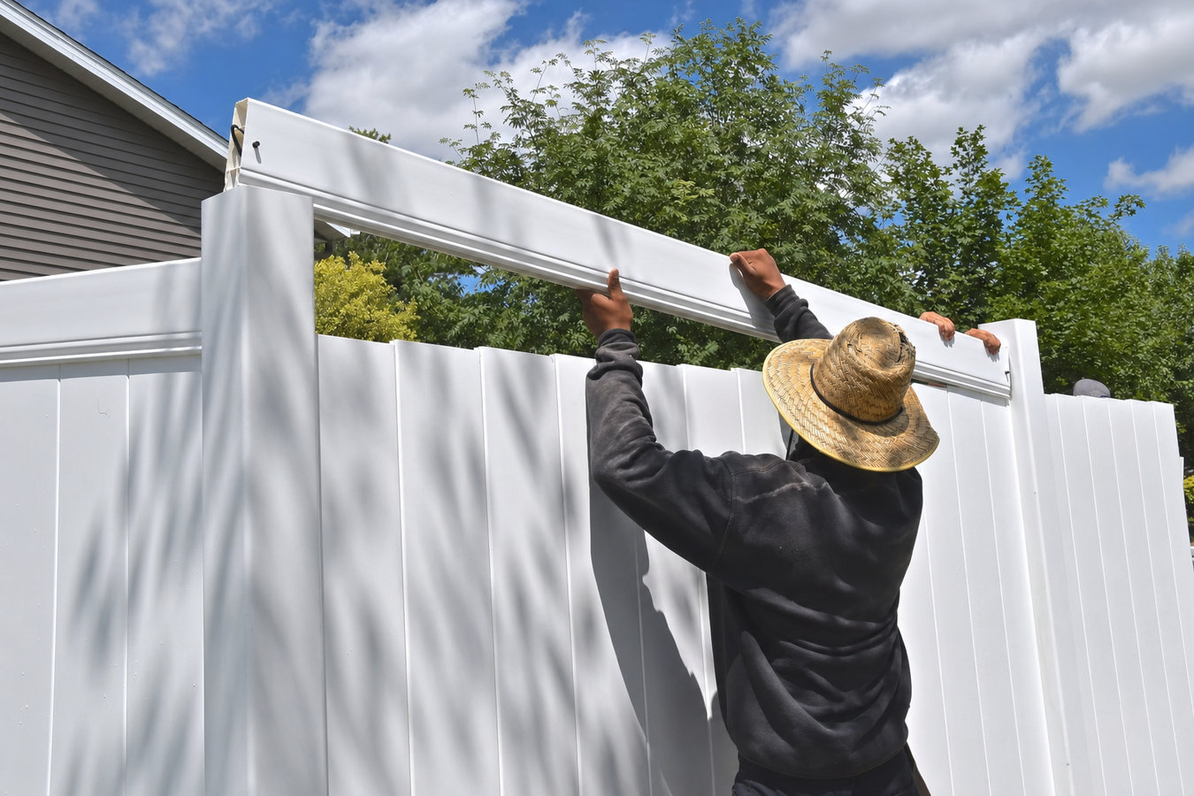 Vinyl fence installation